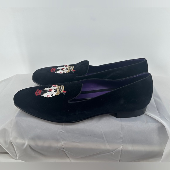 RALPH LAUREN PURPLE Label Polo Bear Dress Shoes Velvet loafers - Picture 6 of 8
